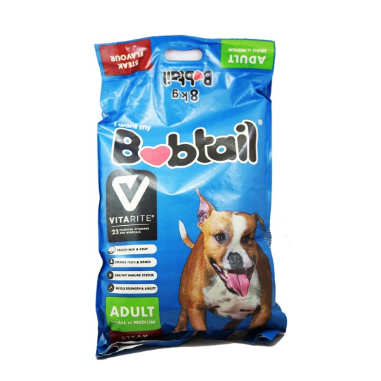 BOBTAIL SM ADULT MIN CHUNKS STEAK 8KG