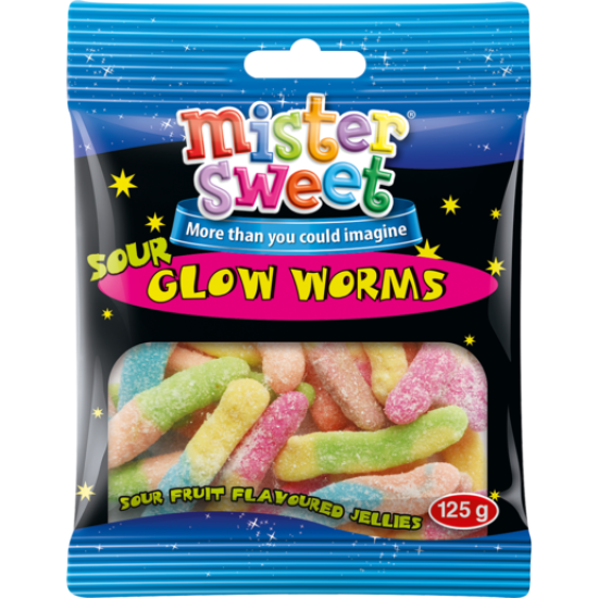 MISTER SWEET SOUR GLOW WORMS 125GR